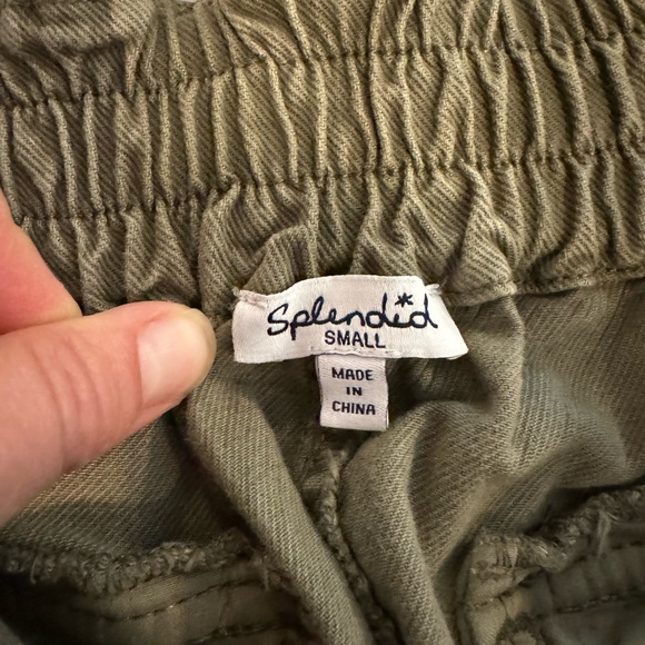 Splendid High Rise Paperbag belted shorts green - Picture 3 of 4